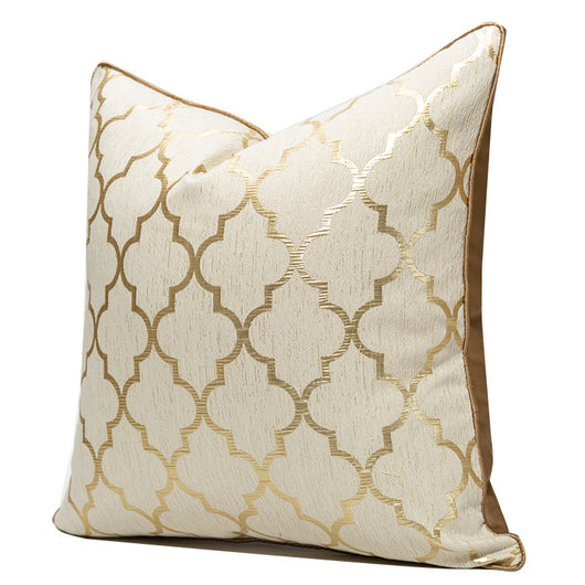 Funda de Almohada Oro Champagne con Diseño Geométrico Diamante - Image 2