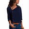Blusa de Cuello Oblicuo Asimétrico con Manga Larga