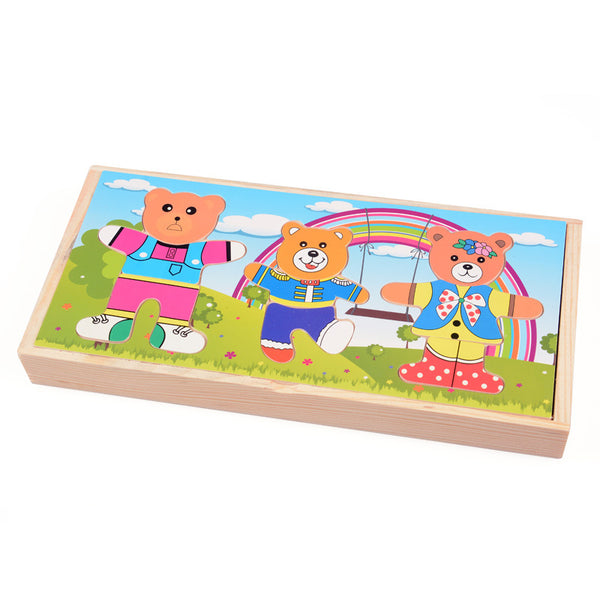 Oso de Madera para Vestir - Puzzle Educativo Infantil