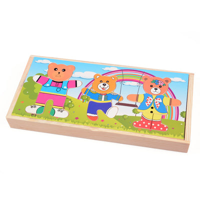 Oso de Madera para Vestir - Puzzle Educativo Infantil
