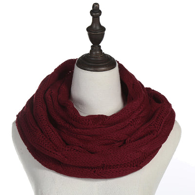 Bufanda Tejida Cálida de Color Liso para Mujer - Image 3