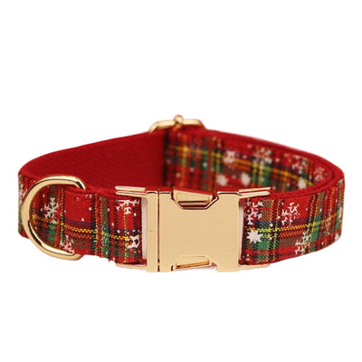 Collar Navideño para Mascotas con Correa - Diseño Copo de Nieve y Lazo - Image 6