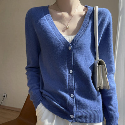 Cardigan Corto de Cachemira Tejida con Mangas Largas para Mujer - Image 3