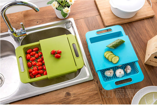 Tabla de Corte Multifunción con Colador Integrado para Cocina - Image 5