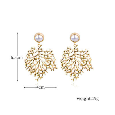 Aretes de Aleación con Forma de Coral para Mujer - Image 7