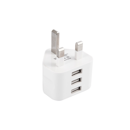 Cargador de Pared Portátil con 1-3 Puertos USB Compatible con Apple - Adaptador de Viaje UK - Image 4