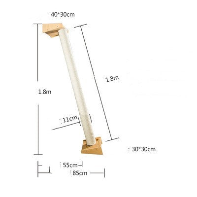 Árbol Rascador de Madera Maciza para Gatos con Bandeja y Estantes - Image 18