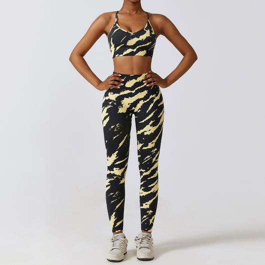 Traje de Yoga Estampado Camuflaje sin Costuras - Image 11