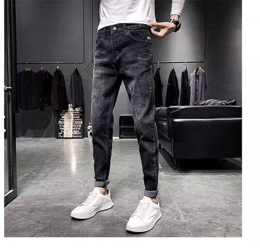 Jeans Negros Slim Fit Elásticos Ajustados para Hombre - Image 13