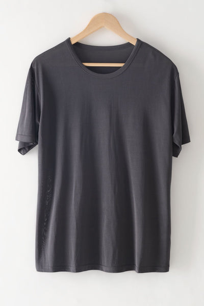 Camiseta de Seda Mulberry Suelta para Hombre - Cuello Redondo - Image 9