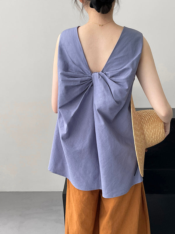 Blusa Suelta sin Mangas Largo Medio - Image 7