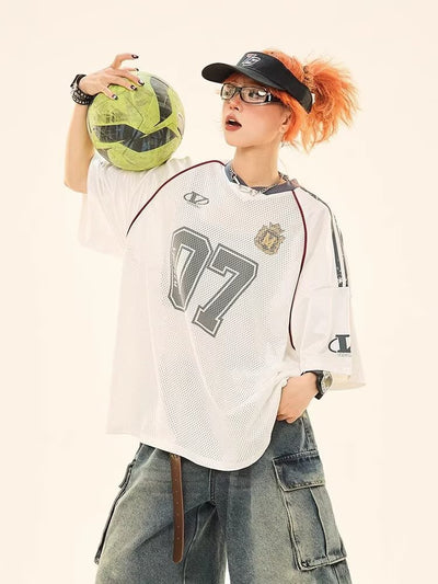 Polo Deportivo Mesh Estilo Universitario para Verano - Image 23