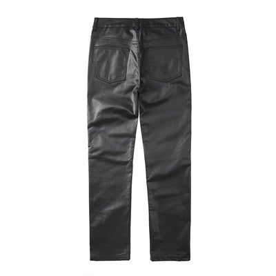 Pantalones Casuales de Hombre con Cierre y Tela Encerada - Image 10