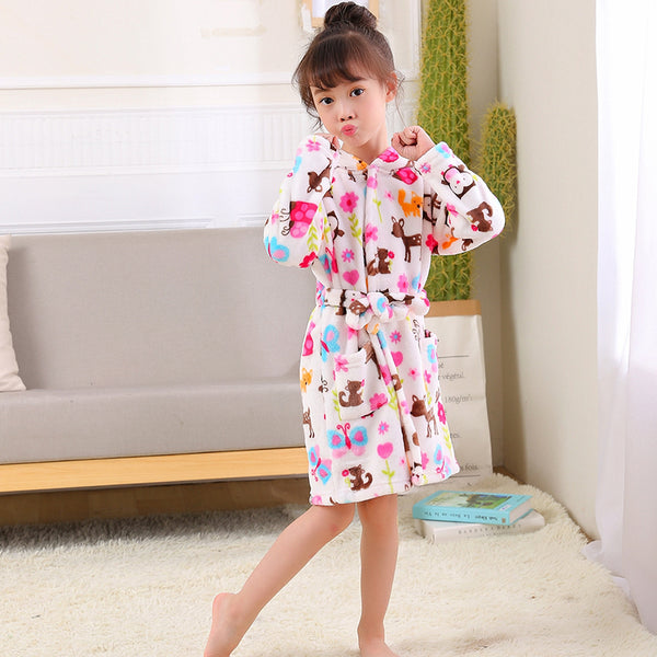 Bata de Baño Infantil de Franela Gruesa y Abrigadora