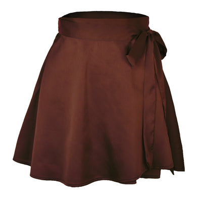 Falda Corta de Cintura Alta en Satén Chiffon - Diseño A-Line Elegante para Mujer - Image 9