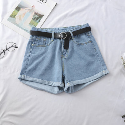 Shorts de Mezclilla Talle Alto con Ruedo Fruncido - Image 9