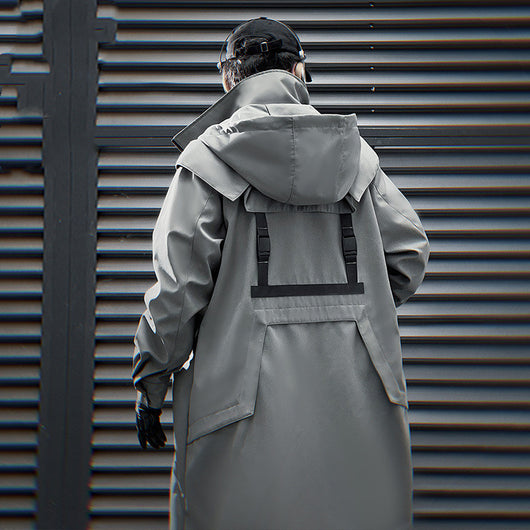 Abrigo Trench Mecánico con Doble Cierre y Capucha para Hombre - Image 11