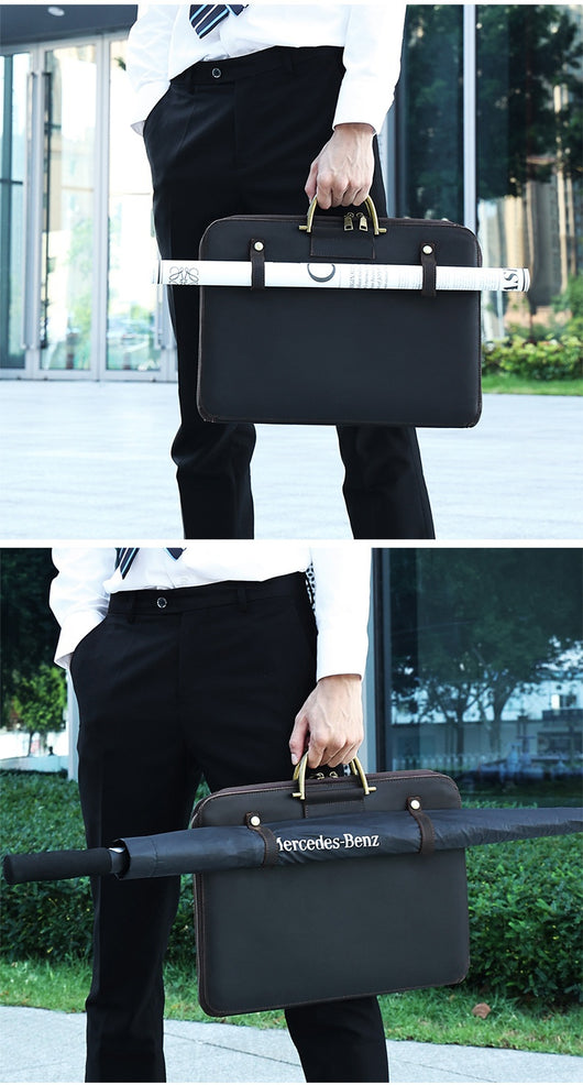 Maletín Ejecutivo de Cuero Crazy Horse para Hombre - Bolsa Portacomputadora - Image 10
