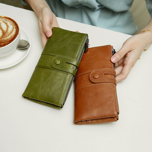 Cartera de Cuero Genuino para Mujer