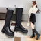 Botas de Cuero para Mujer con Tacón Grueso y Suela Reforzada