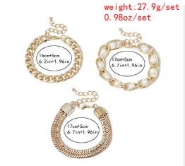 Pulsera de Perlas Incrustadas con Cadena Elegante - Image 6