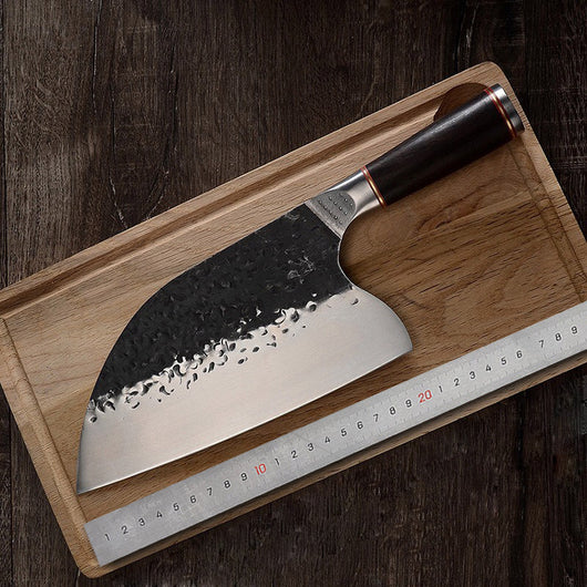 Cuchillo de Chef Forjado a Mano con Hoja Martillada de Acero - Image 6