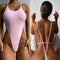 Traje de Baño Enterizo Triangular para Mujer - Color Liso