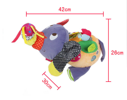 Juguete de Peluche Elefante con Anillo Sonajero y Campana para Bebés - Image 6