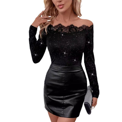 Blusa Larga con Paneles de Encaje para Mujer - Image 5