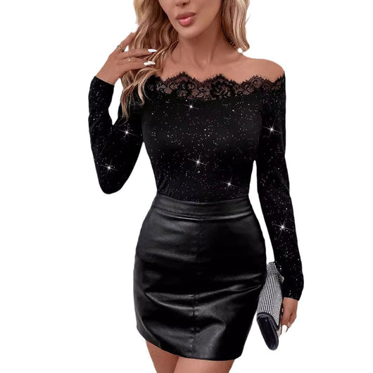 Blusa Larga con Paneles de Encaje para Mujer - Image 5
