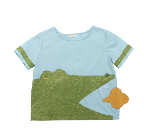 Playera Infantil Japonesa Multicolor de Manga Corta