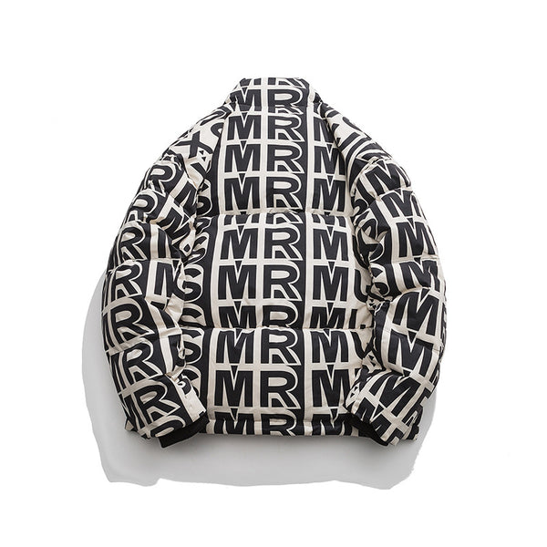 Chaqueta Acolchada Suelta para Hombre - Cuello Alto Abrigada Estilo Urbano
