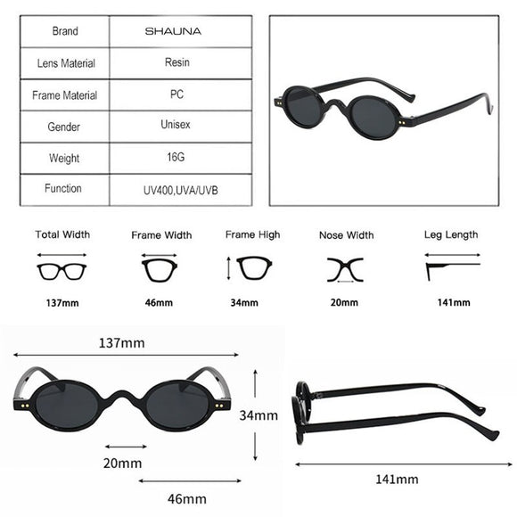 Gafas de Sol Retro Steampunk Marco Redondo Pequeño