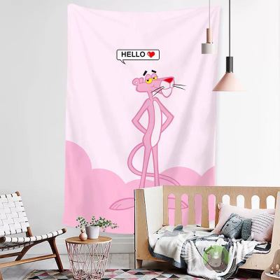 Tropical leaf and pink flamingo tapestry with "GOOD MORNING" text, hanging above a bed in a bright room. - Image 21
