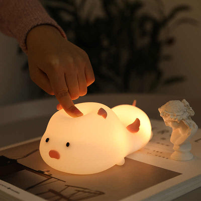 Luz Nocturna de Silicona con Forma de Cerdito - Image 4