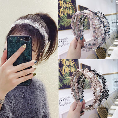 Diadema y Aro para Cabello con Borde Perforado y Cuentas - Image 6