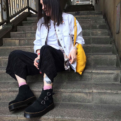 Botas Martin de Gamuza con Hebilla - Estilo Harajuku Urbano - Image 3