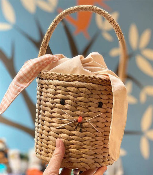 Bolsa de Rafia Tejida con Conejo de Orejas Grandes - Decoración Infantil - Image 12