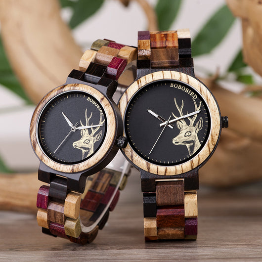 Reloj de Cuarzo Retro de Madera para Parejas Estudiantes
