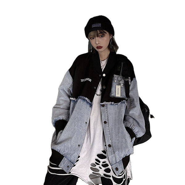 Chaqueta Vaquera con Letras Bordadas para Hombre y Mujer