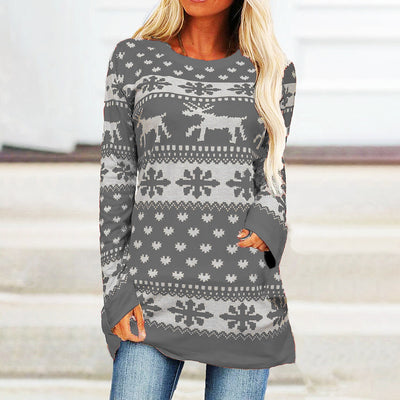 Blusa Holgada Estampado Alce y Copo de Nieve - Image 14