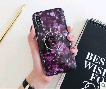 Funda iPhone Retro Mármol Floral con Soporte Telescópico - Image 9