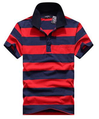Camiseta Hombre Cuello Rayado Manga Corta con Bolsillo Real - Image 14