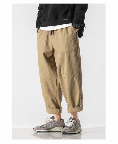 Pantalones Casuales Holgados con Detalles de Patchwork para Hombre - Image 14