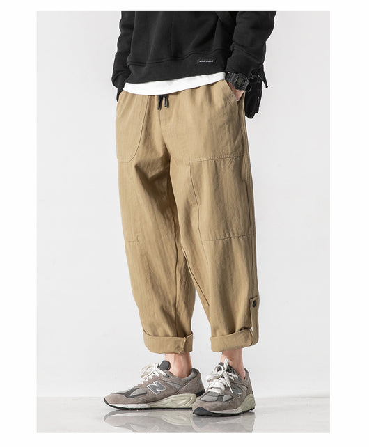 Pantalones Casuales Holgados con Detalles de Patchwork para Hombre - Image 14