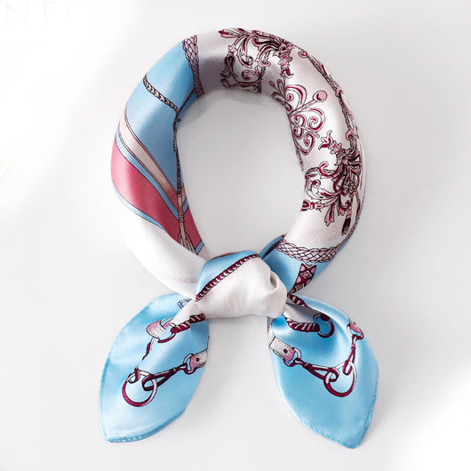 Pañuelo de Seda Cuadrado para Mujer - Diseño Estampado Versátil Primavera Verano - Image 10