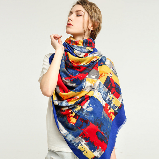 Pañuelo Reversible de Satén con Estampado Graffiti - Image 3