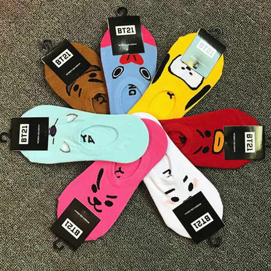 Calcetines Invisibles de Caricatura - Algodón Transpirable Unisex