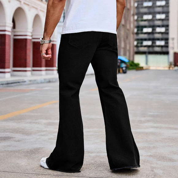 Jeans Bootcut Cintura Alta Negros Slim Casual