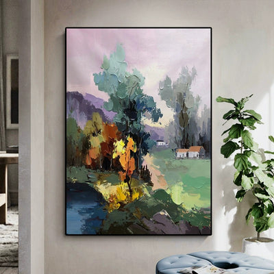 Cuadro Abstracto Paisaje Óleo sobre Lienzo - Decoración Moderna para Sala de Estar - Image 4